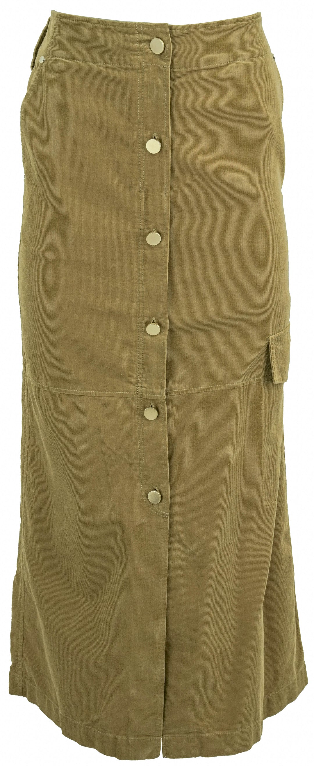 Dorothee Schumacher Corduroy Cargo Midi Skirt in Light Brown - Discounts on Dorothee Schumacher at UAL