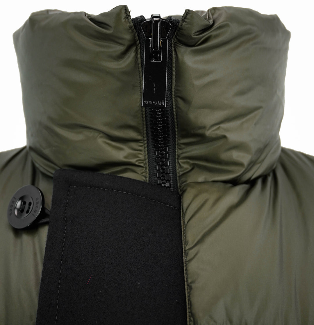 Sacai Puffer Jacket in Deep Olive