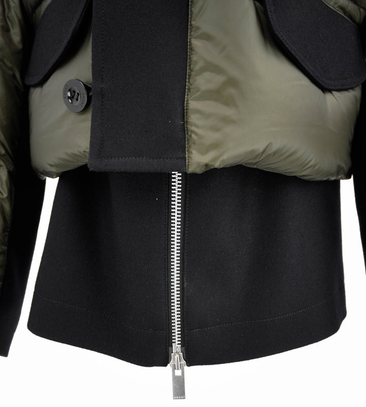 Sacai Puffer Jacket in Deep Olive