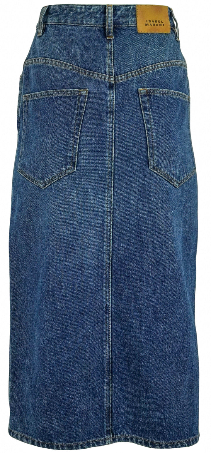 Isabel Marant Vandy Denim Midi Skirt in Blue - Discounts on Isabel Marant at UAL