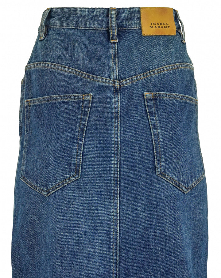 Isabel Marant Vandy Denim Midi Skirt in Blue - Discounts on Isabel Marant at UAL