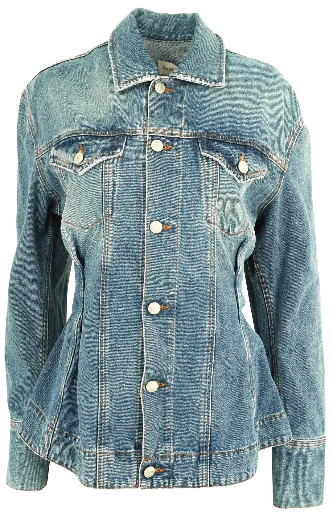Dagmar Fitted Denim Jacket in Light Blue Wash - Discounts on Dagmar at UAL
