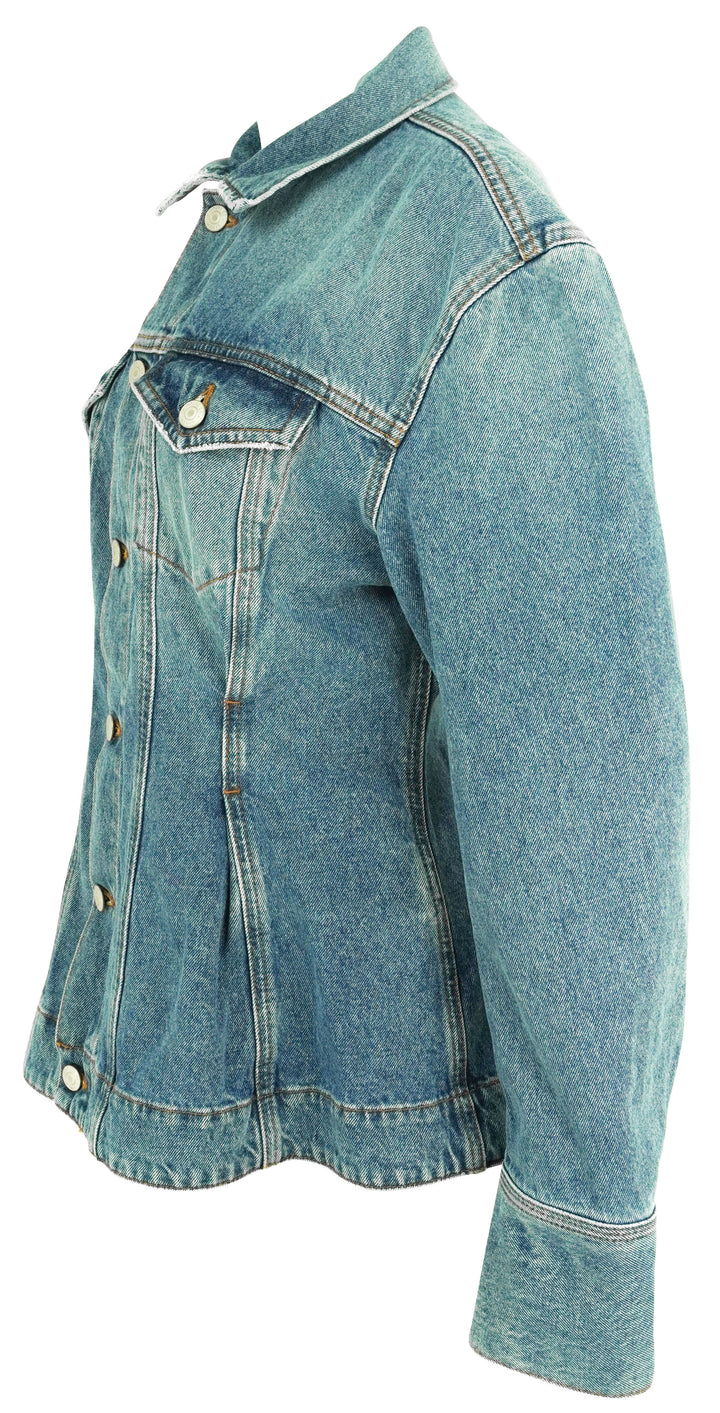 Dagmar Fitted Denim Jacket in Light Blue Wash - Discounts on Dagmar at UAL