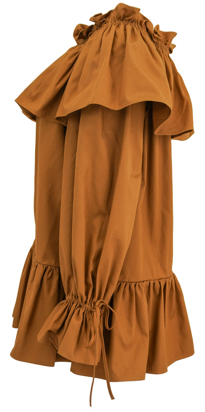 Saint Laurent Ruffle Blouse in Caramel - Discounts on Saint Laurent at UAL
