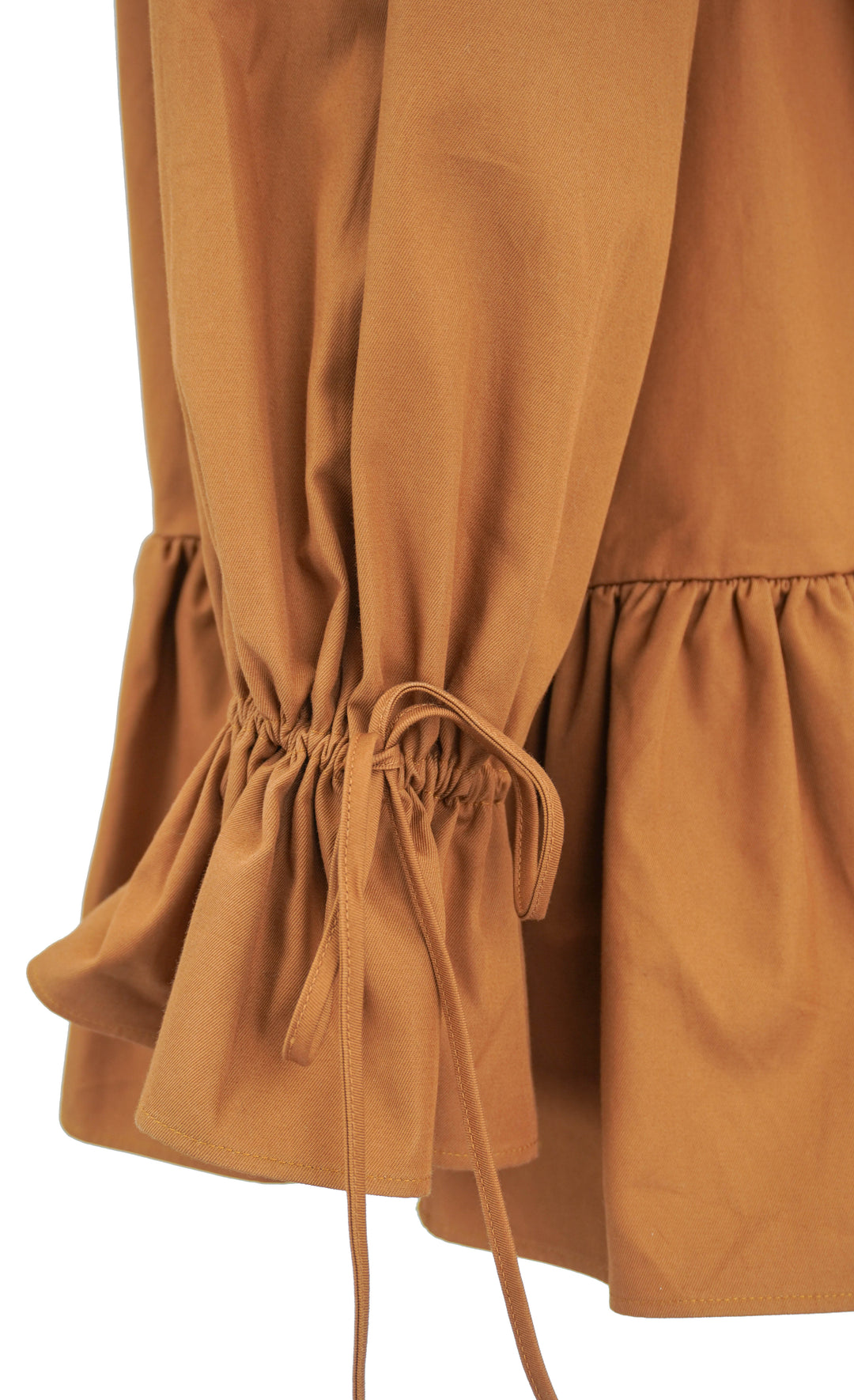 Saint Laurent Ruffle Blouse in Caramel - Discounts on Saint Laurent at UAL