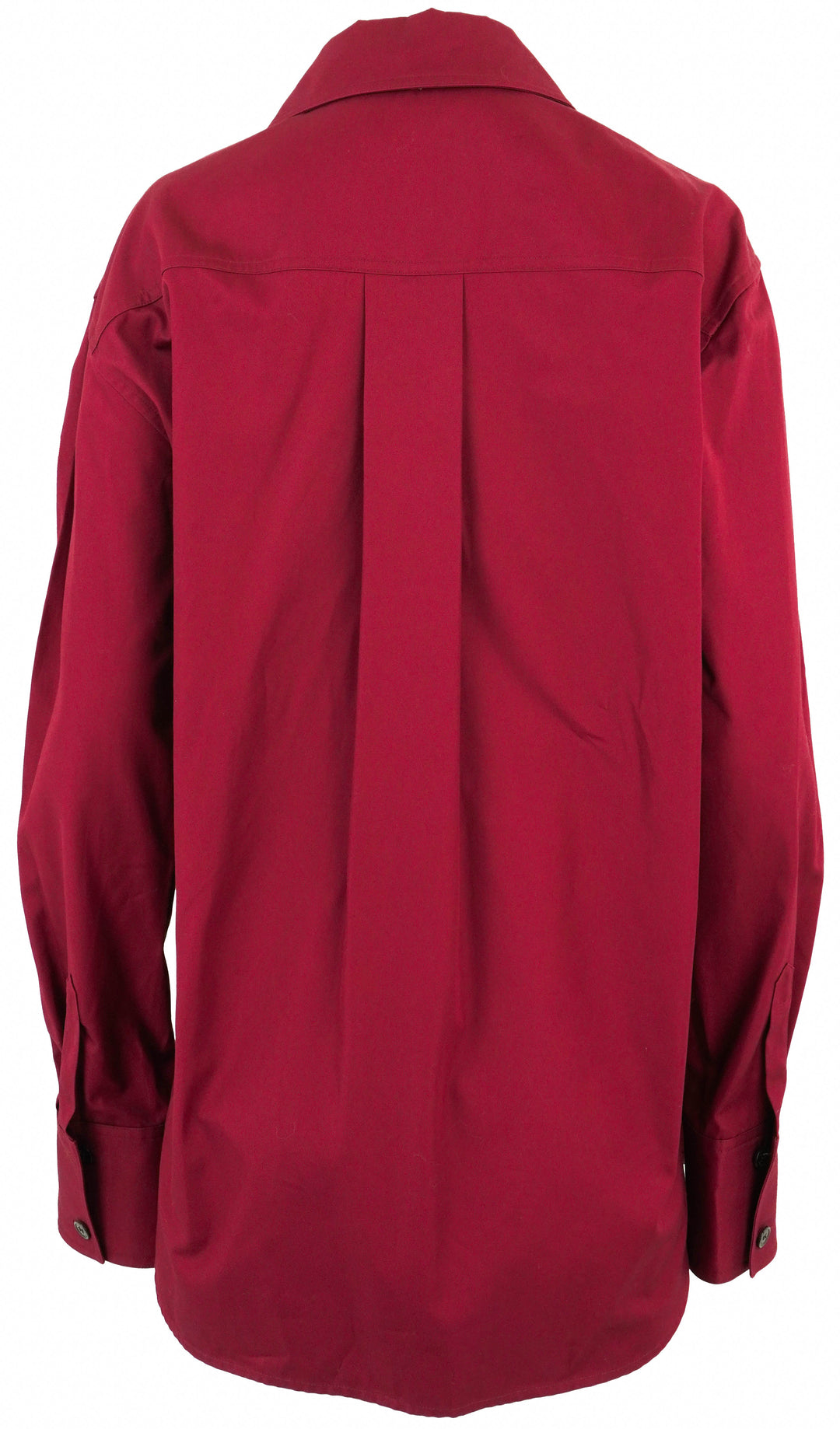 Saint Laurent Oversized Button Front Top in Dark Red - Discounts on Saint Laurent at UAL