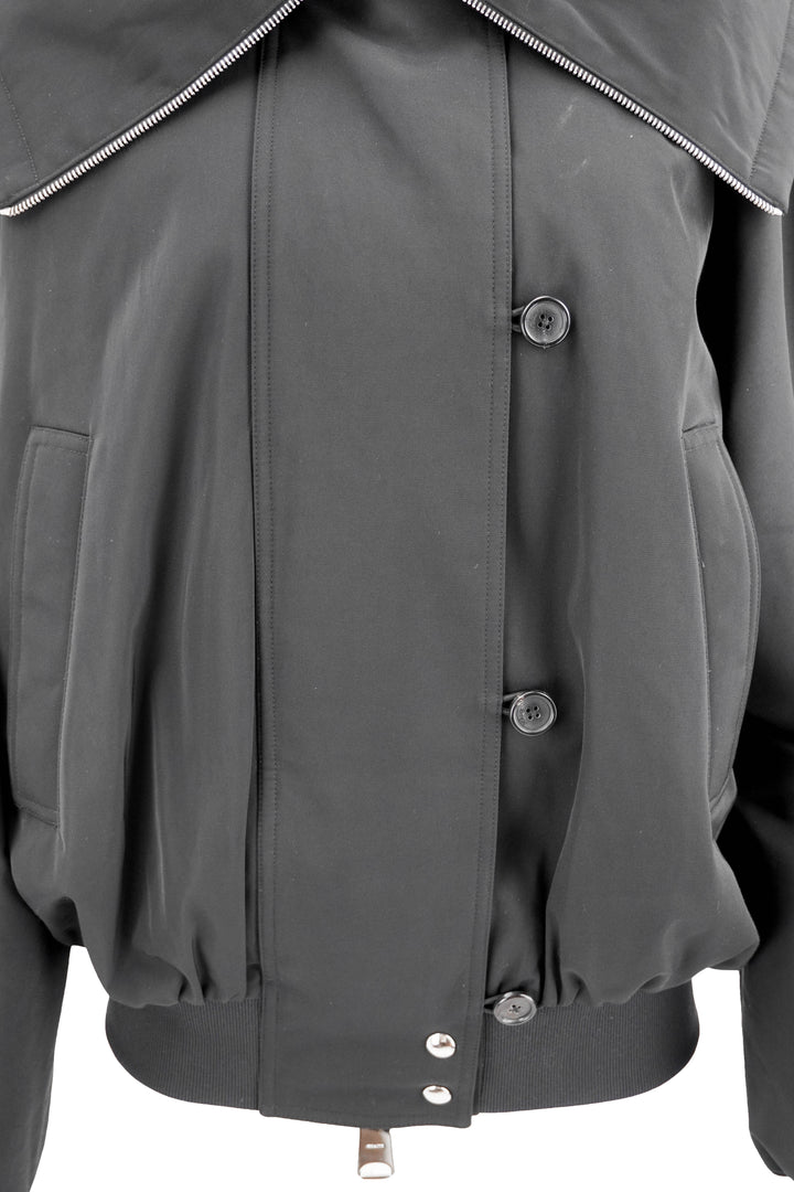 Khaite Relaxed Fit Bomber Jacket in Black