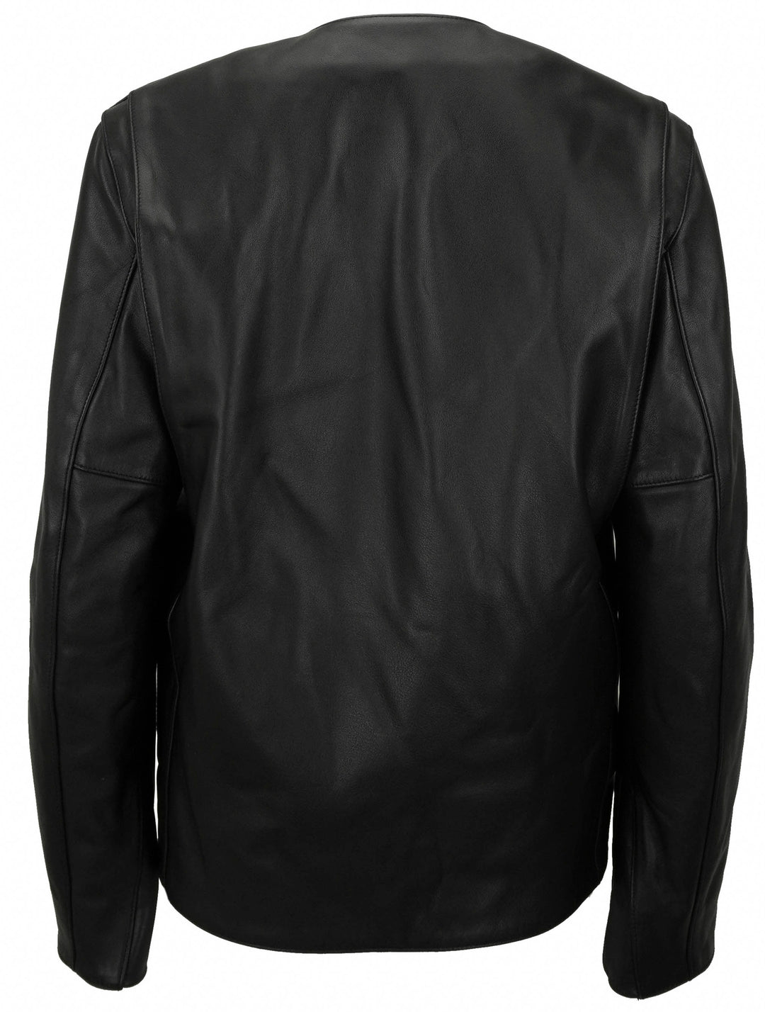 Toteme Leather Minimal Biker Jacket in Black
