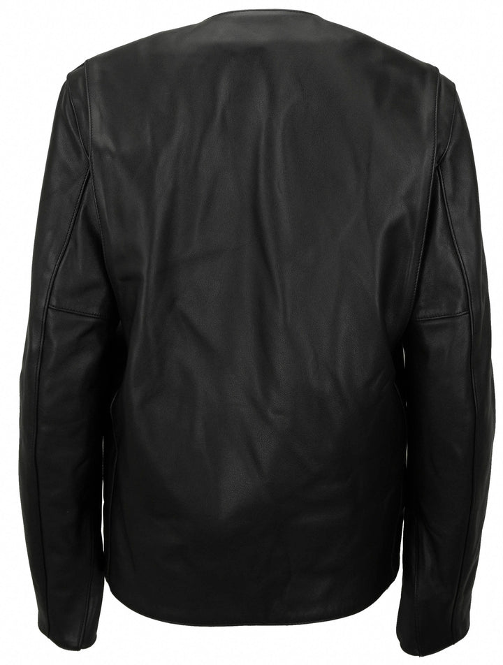 Toteme Leather Minimal Biker Jacket in Black