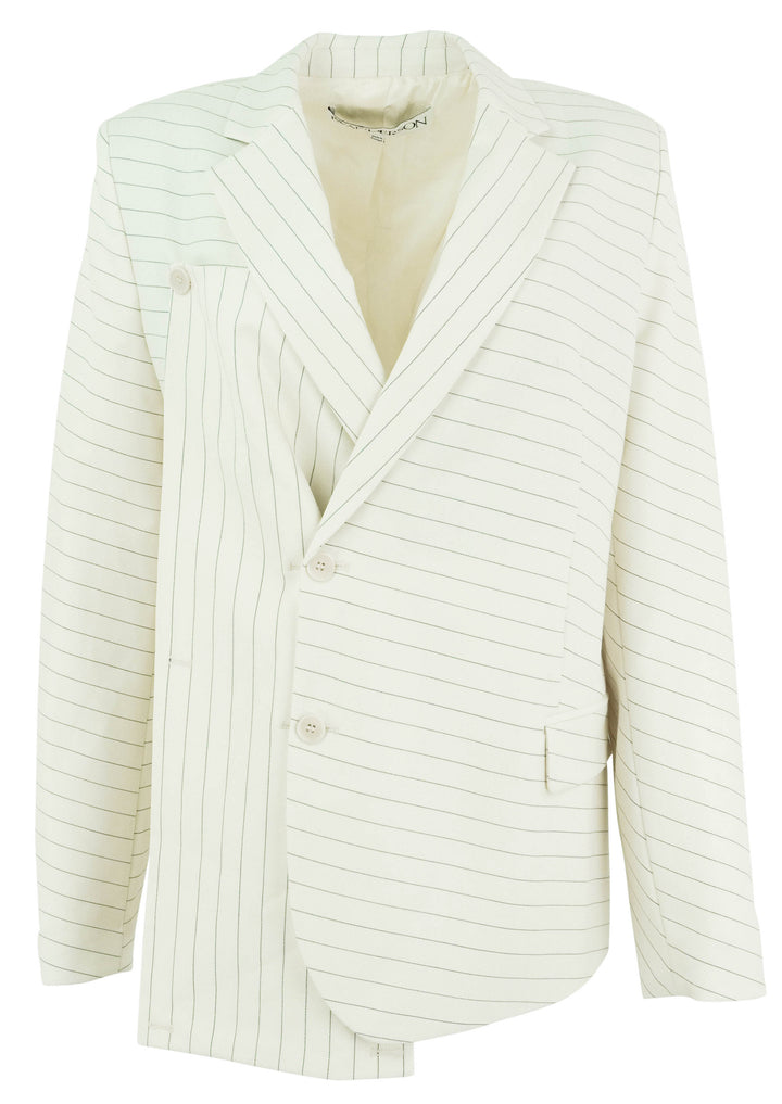 JW Anderson Striped Drill Blazer Cream and Navy - Discounts on JW Anderson at UAL