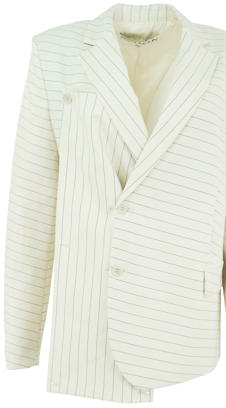 JW Anderson Striped Drill Blazer Cream and Navy - Discounts on JW Anderson at UAL