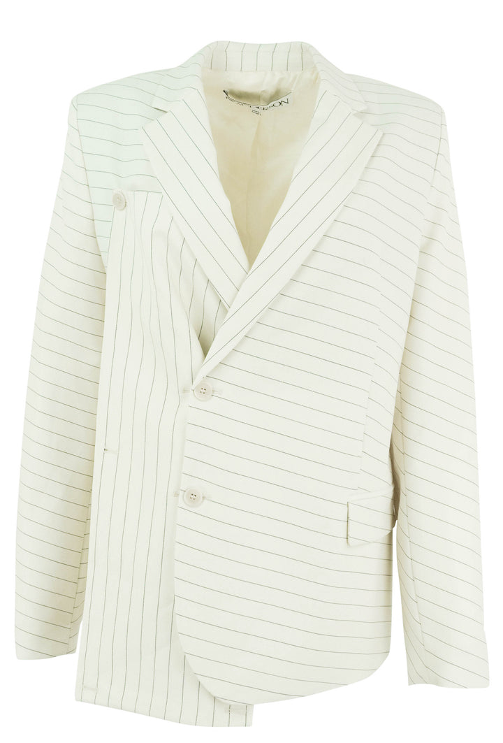 JW Anderson Striped Drill Blazer Cream and Navy - Discounts on JW Anderson at UAL