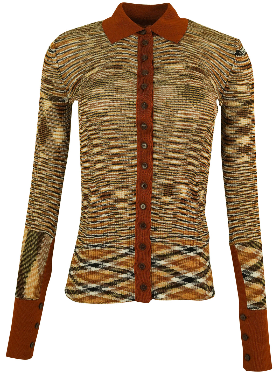 Missoni Knit Button Front Top in Rust - Discounts on Missoni at UAL