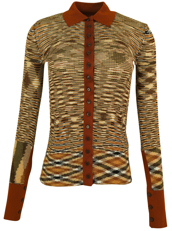 Missoni Knit Button Front Top in Rust - Discounts on Missoni at UAL