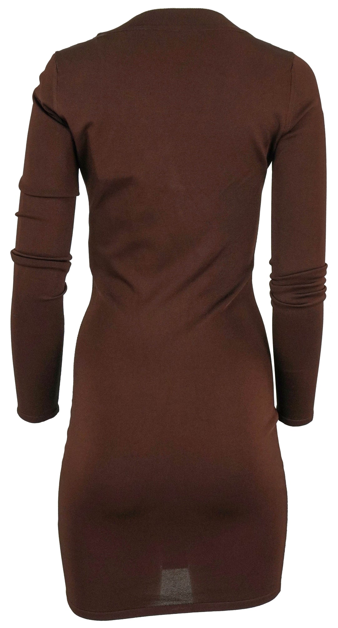 Saint Laurent Knit Mini Dress in Chocolate Brown - Discounts on Saint Laurent at UAL