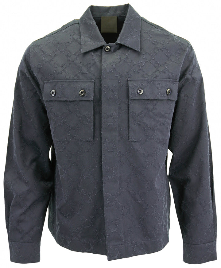 Givenchy Patchwork Army Shirt in Navy - Discounts on Givenchy at UAL