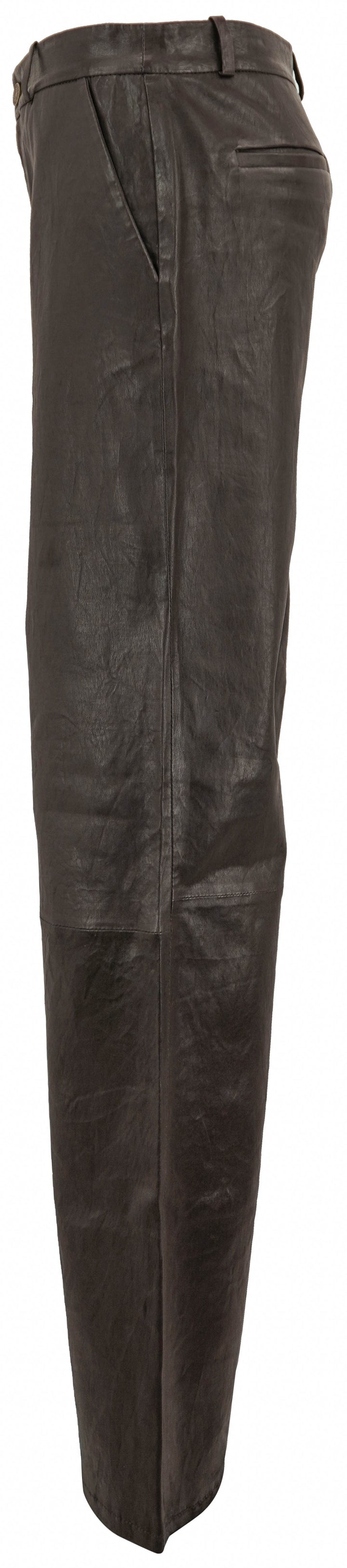 Frame Relaxed Leather Trousers in Chocolate Brown - Discounts on Frame at UAL