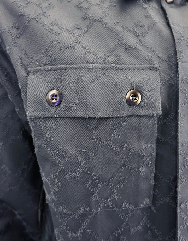 Givenchy Patchwork Army Shirt in Navy - Discounts on Givenchy at UAL