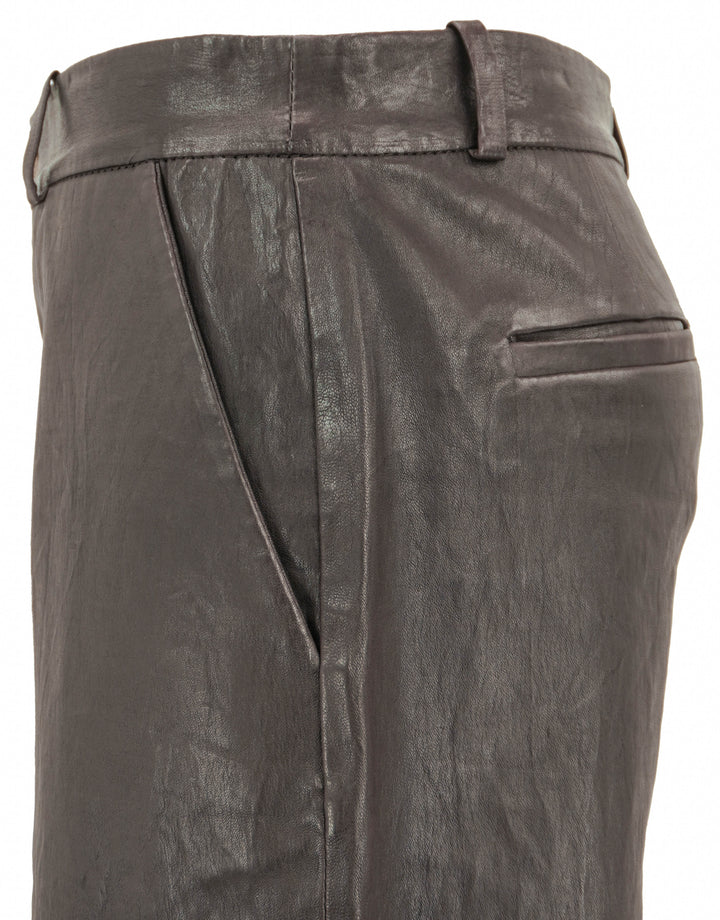 Frame Relaxed Leather Trousers in Chocolate Brown - Discounts on Frame at UAL