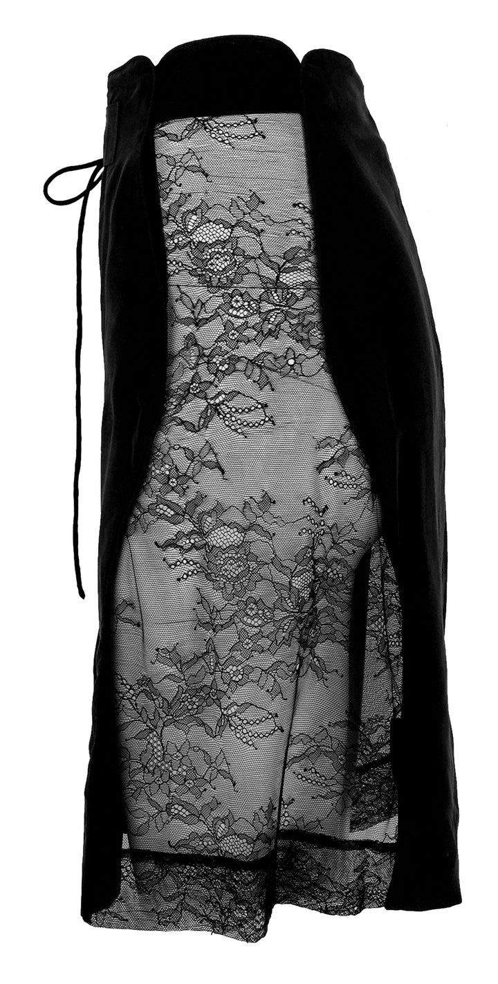 Christopher Esber Hudson Wave Lace Boardie Skirt in Black - Discounts on Christopher Esber at UAL