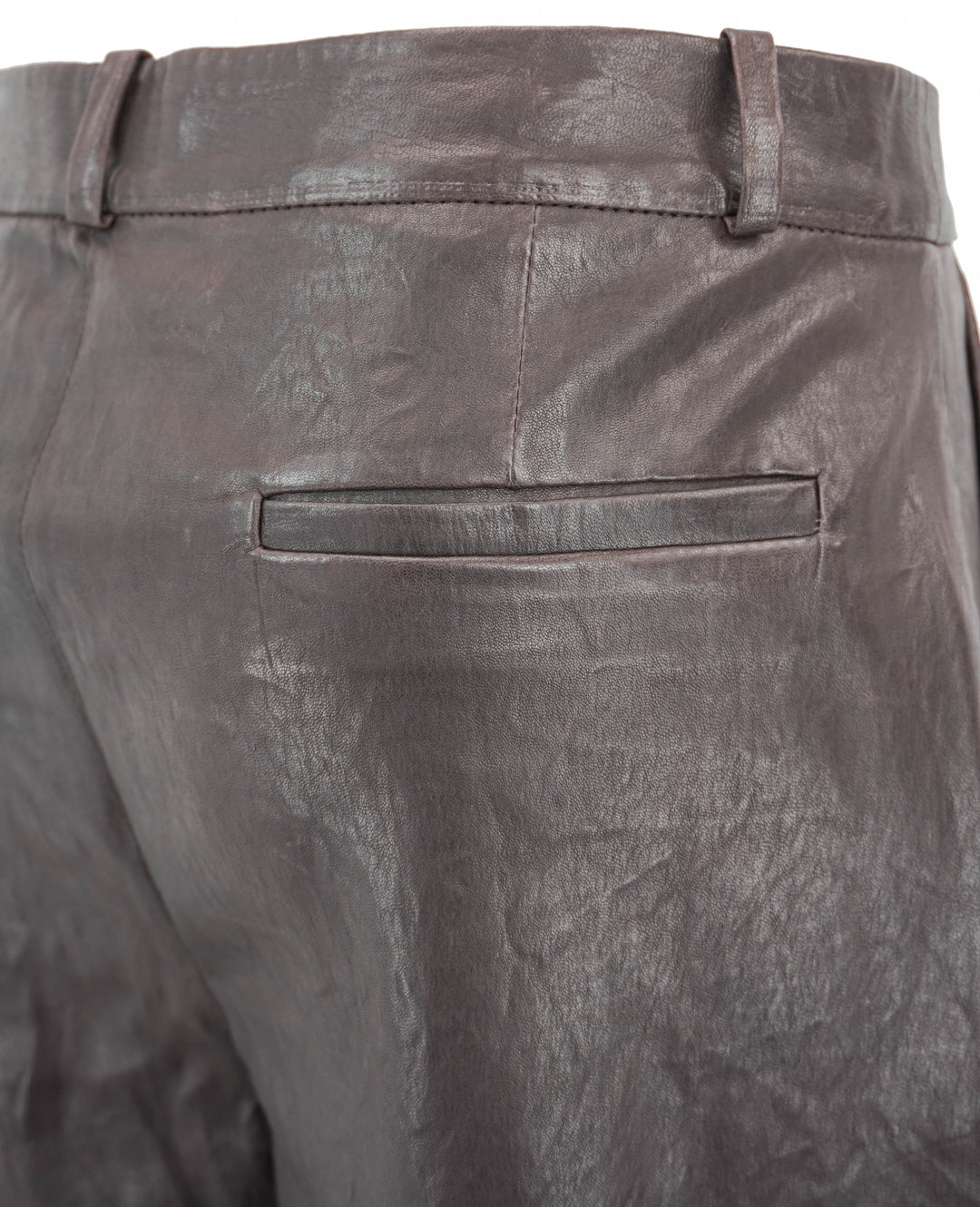 Frame Relaxed Leather Trousers in Chocolate Brown - Discounts on Frame at UAL