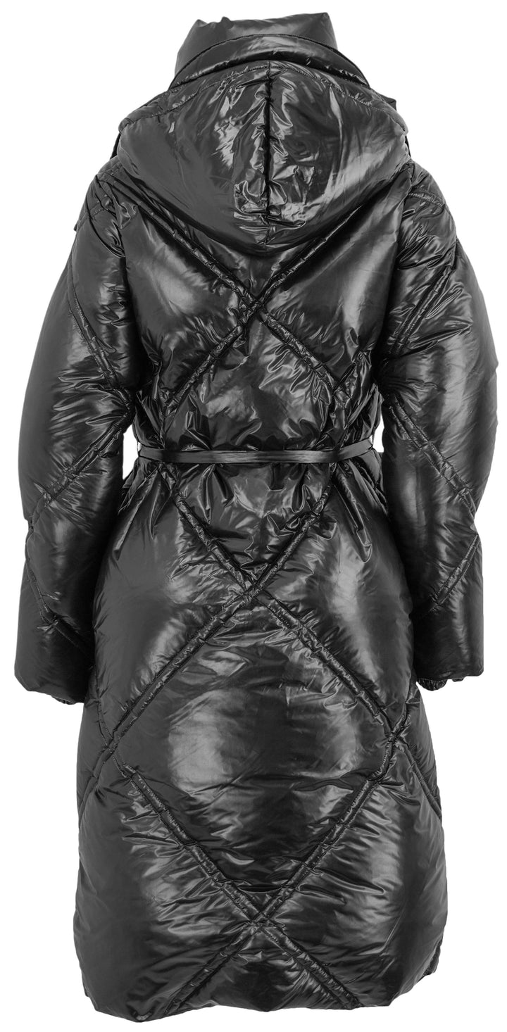 Luxton Puffer Trench Coat in Black