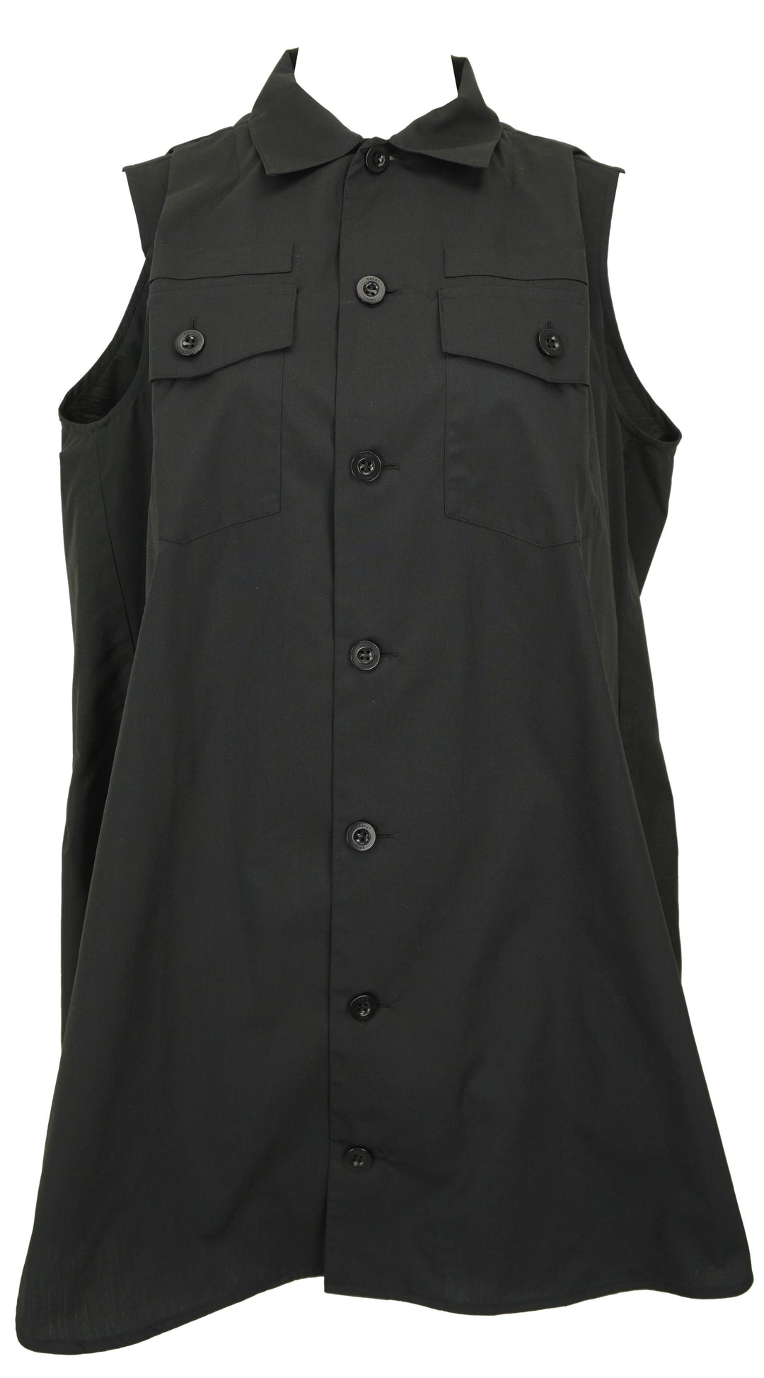 Sacai Sleeveless Mini Shirt Dress in Black - Discounts on Sacai at UAL