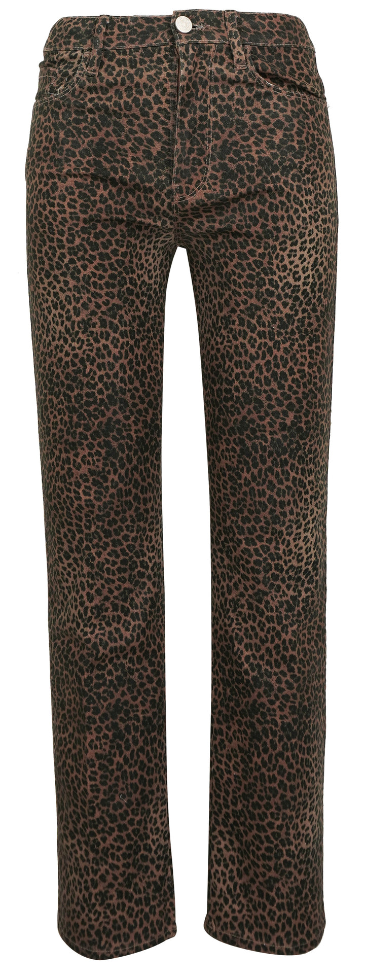 Frame Le Sylvie Coated Denim in Leopard Print