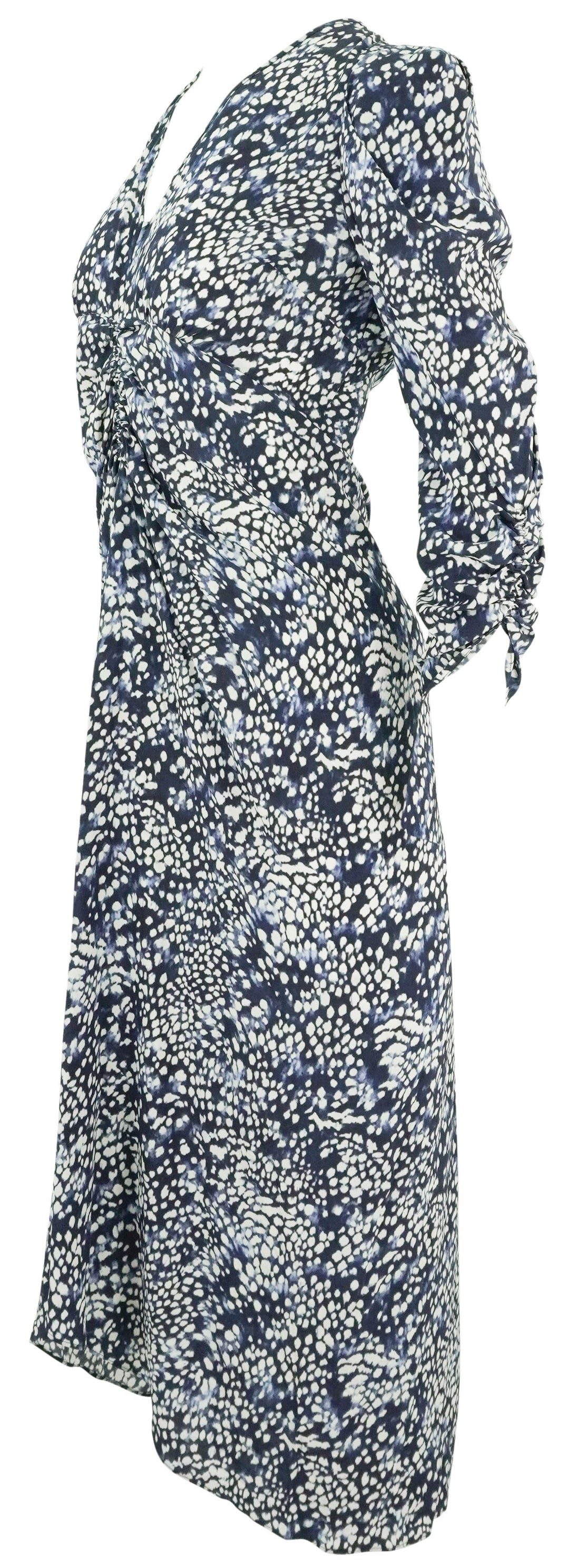 Isabel Marant Albini Dress in Midnight and White - Discounts on Isabel Marant at UAL