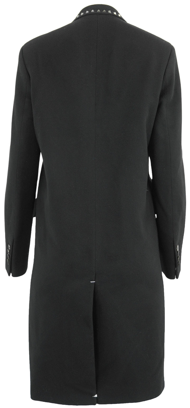Valentino Rockstud Wool Coat in Black