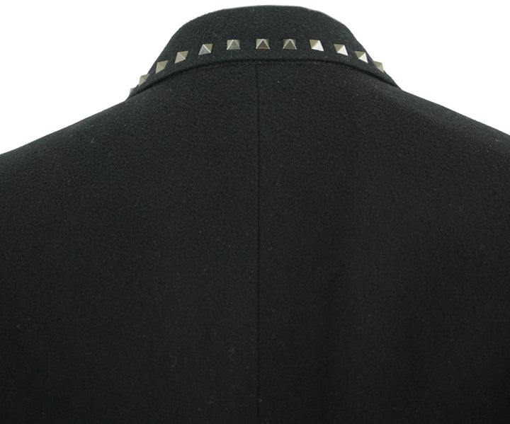 Valentino Rockstud Wool Coat in Black