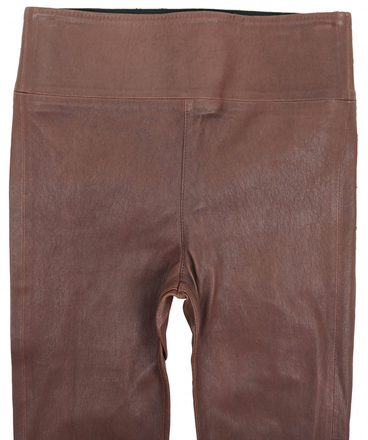 SPRWMN Leather Pants in Brown - Discounts on Nour Hammour at UAL