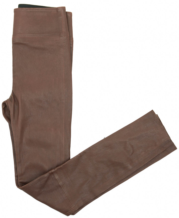 SPRWMN Leather Pants in Brown - Discounts on Nour Hammour at UAL