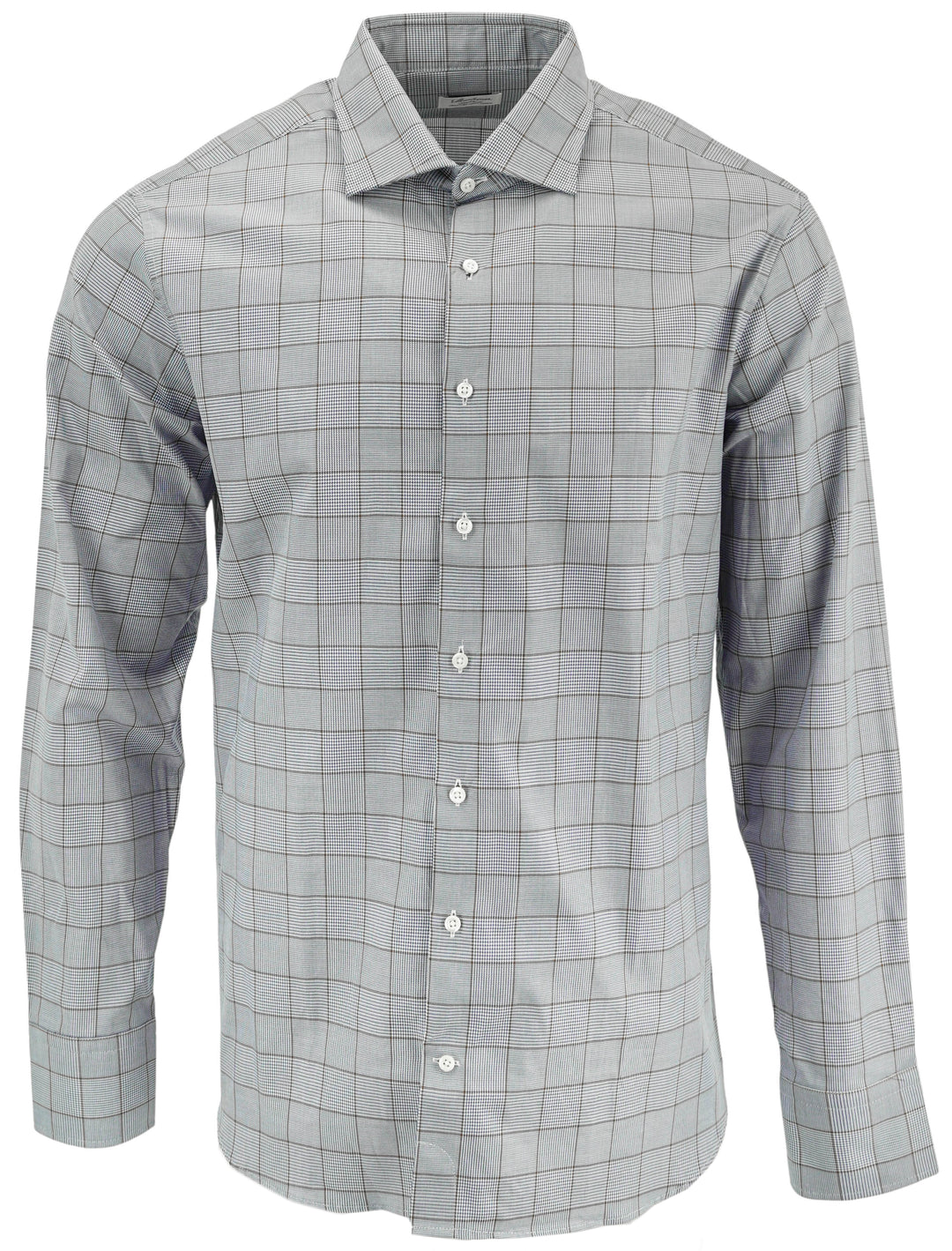 Stenströms Plaid Print Button Down in Navy and Brown
