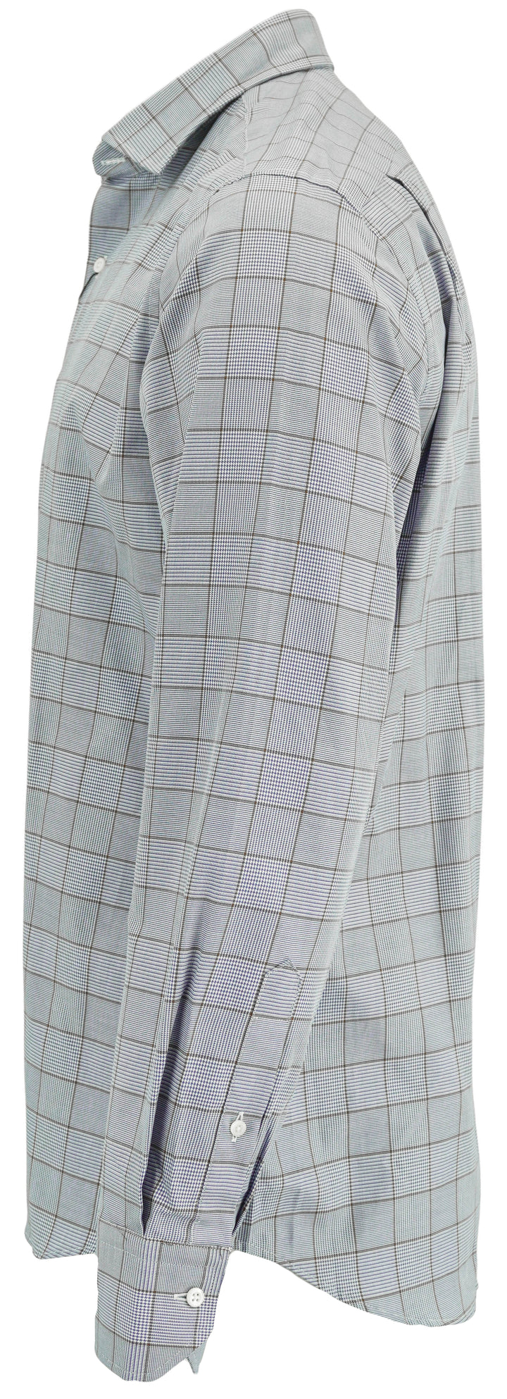Stenströms Plaid Print Button Down in Navy and Brown