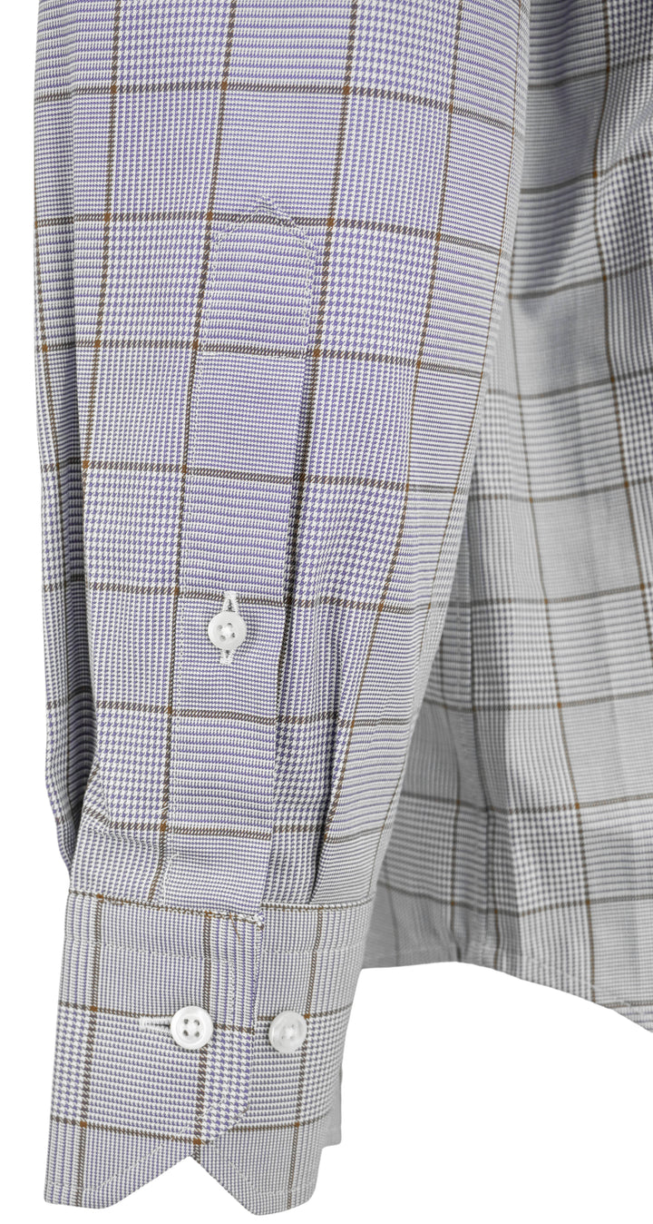 Stenströms Plaid Print Button Down in Navy and Brown