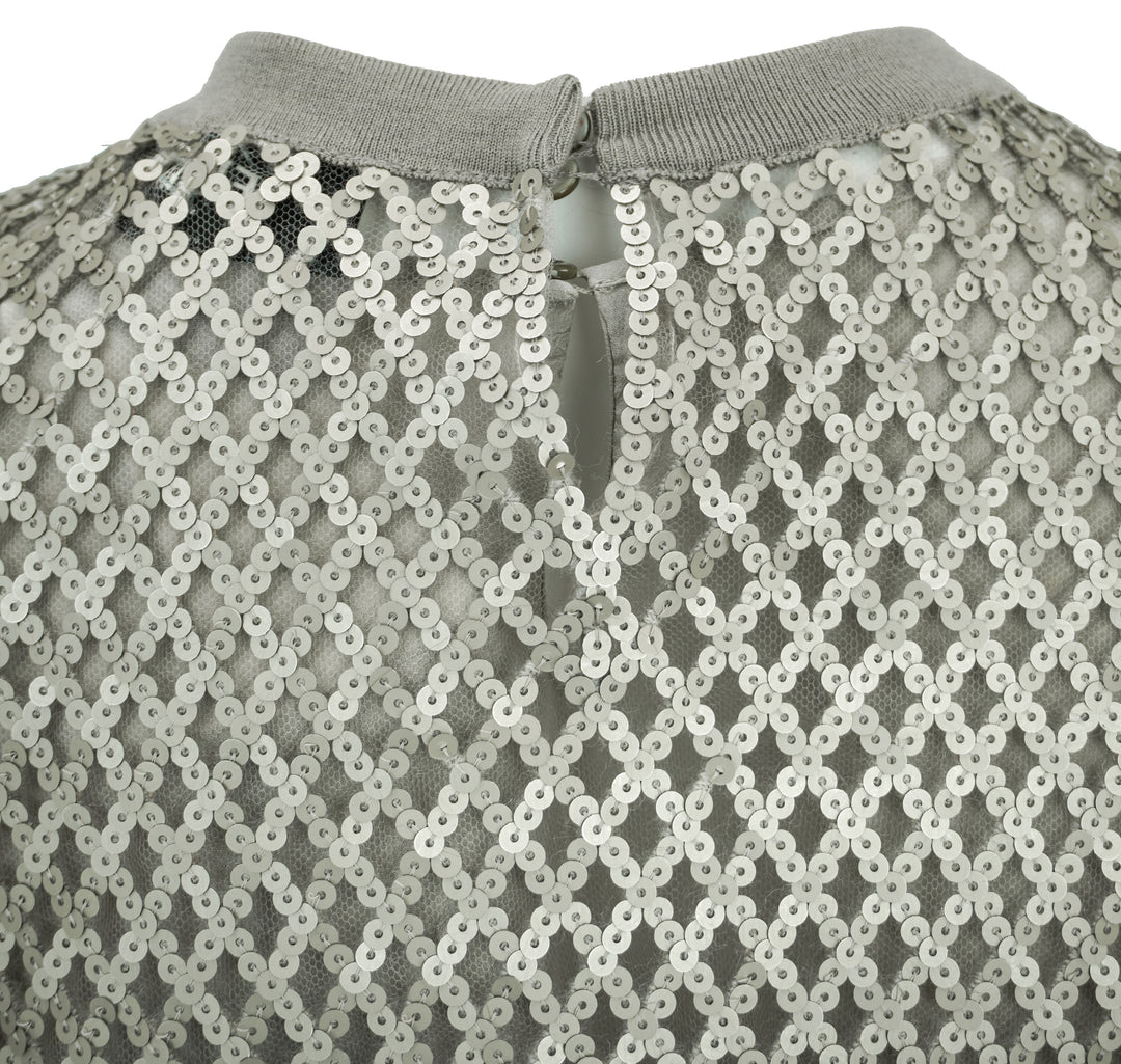 Fendi Sequined Embellished Dress in Grey - Discounts on Fendi at UAL