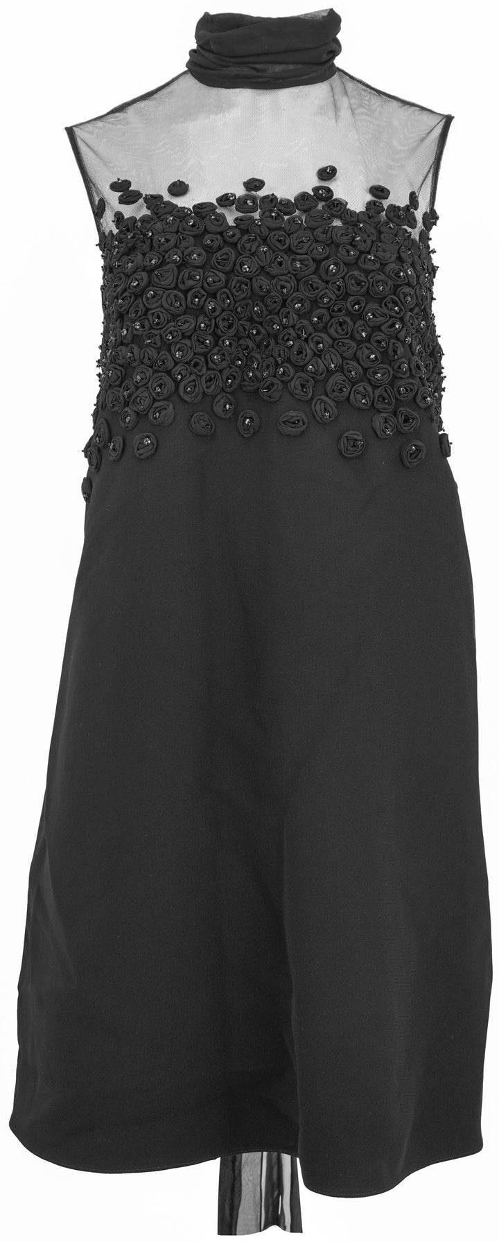 Valentino Embroidered Beaded Dress in Black - Discounts on Valentino at UAL