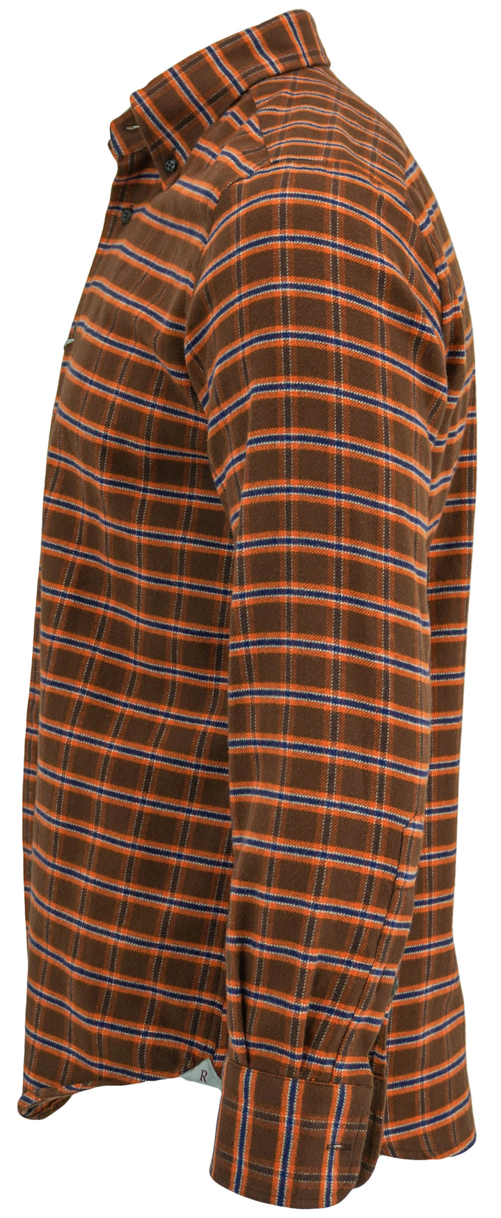 Ravazzolo Jerome Flannel Shirt in Brown, Orange, Navy - Discounts on Ravazzolo at UAL