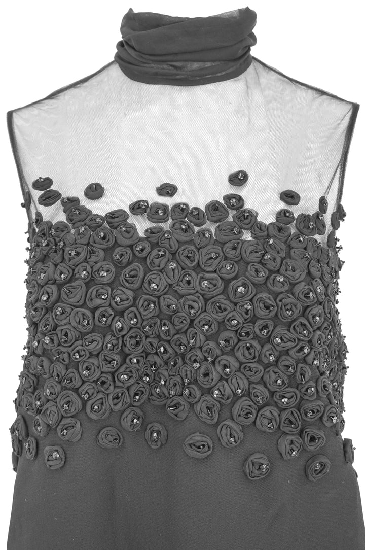 Valentino Embroidered Beaded Dress in Black - Discounts on Valentino at UAL