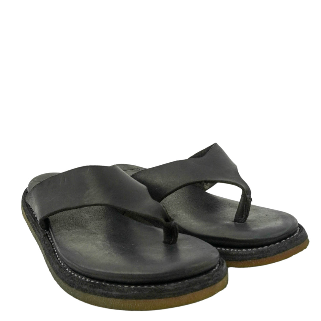 Guidi Leather Flip Flops in Black - Discounts on Guidi at UAL