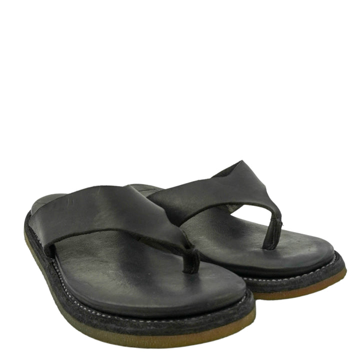 Guidi Leather Flip Flops in Black - Discounts on Guidi at UAL