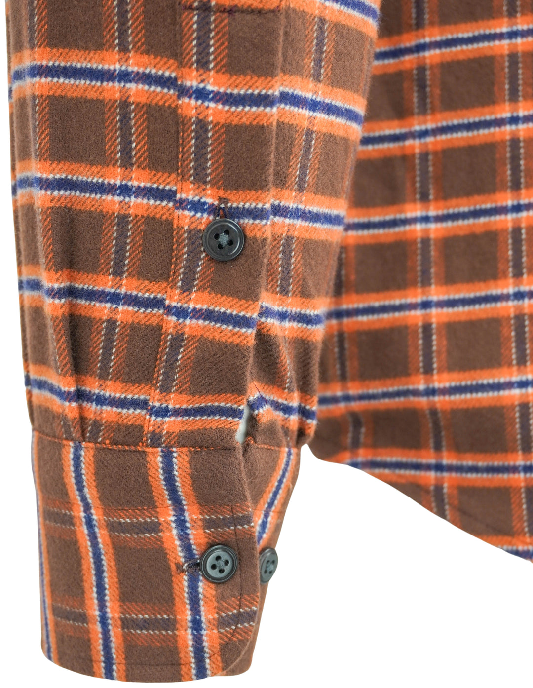 Ravazzolo Jerome Flannel Shirt in Brown, Orange, Navy - Discounts on Ravazzolo at UAL