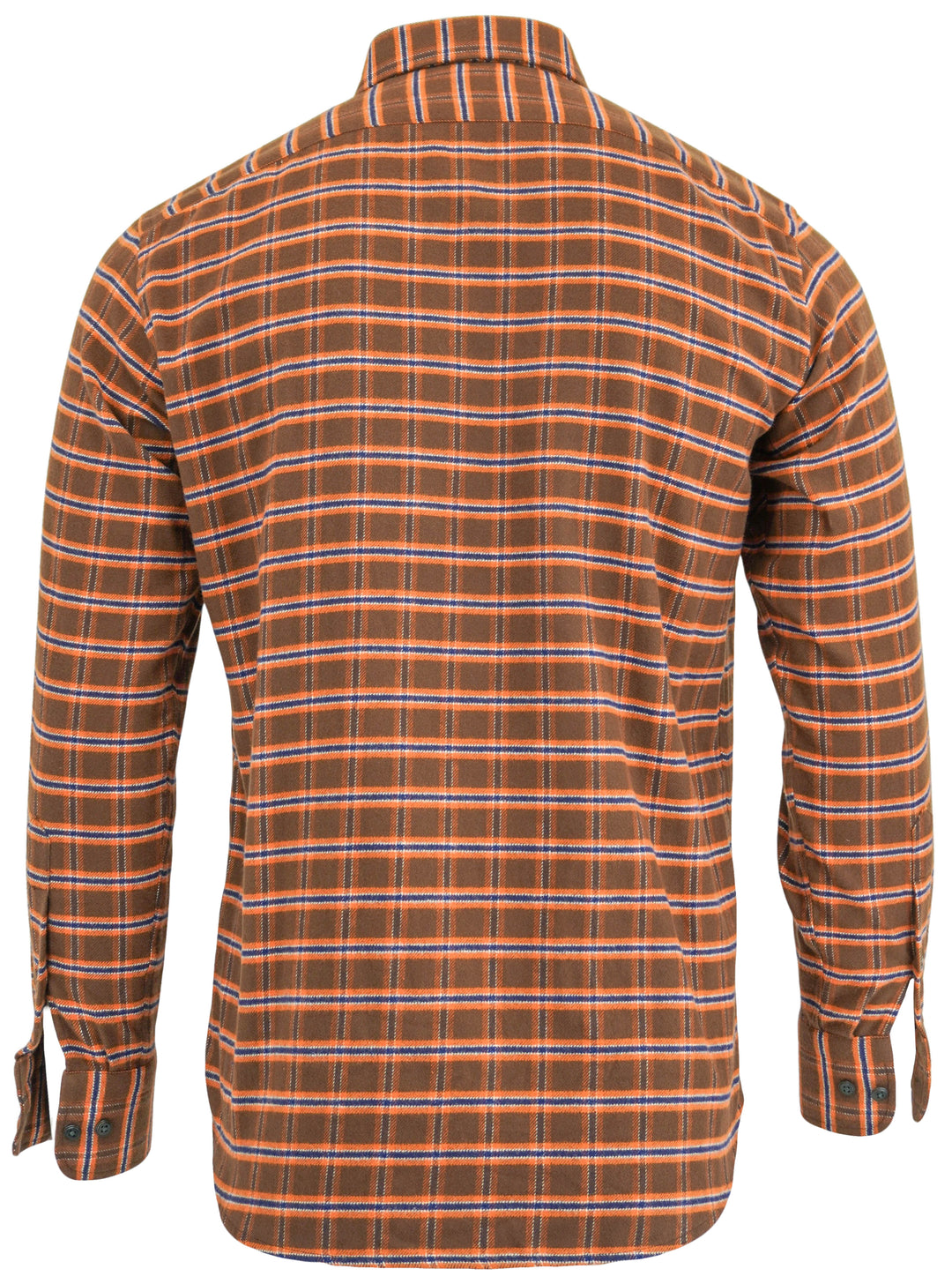 Ravazzolo Jerome Flannel Shirt in Brown, Orange, Navy - Discounts on Ravazzolo at UAL