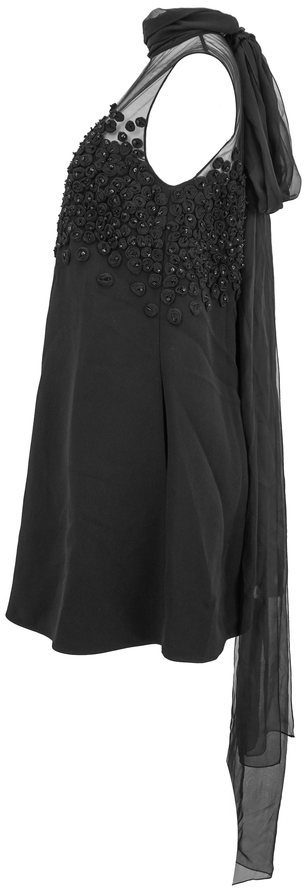 Valentino Embroidered Beaded Dress in Black - Discounts on Valentino at UAL