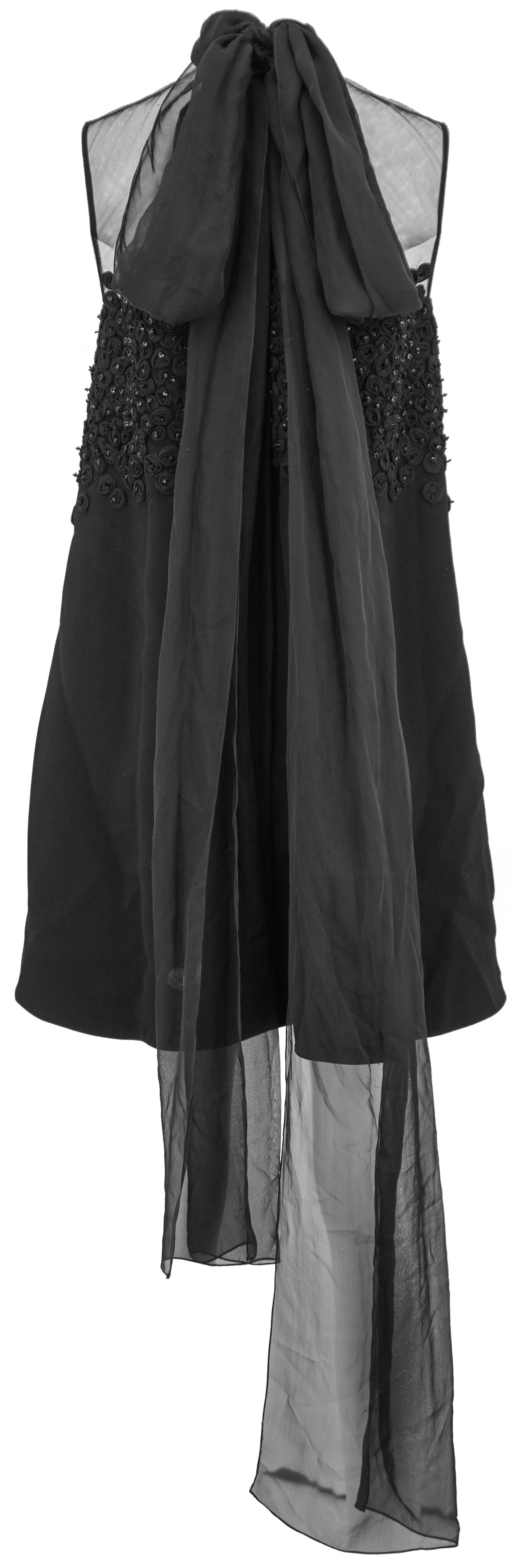 Valentino Embroidered Beaded Dress in Black - Discounts on Valentino at UAL