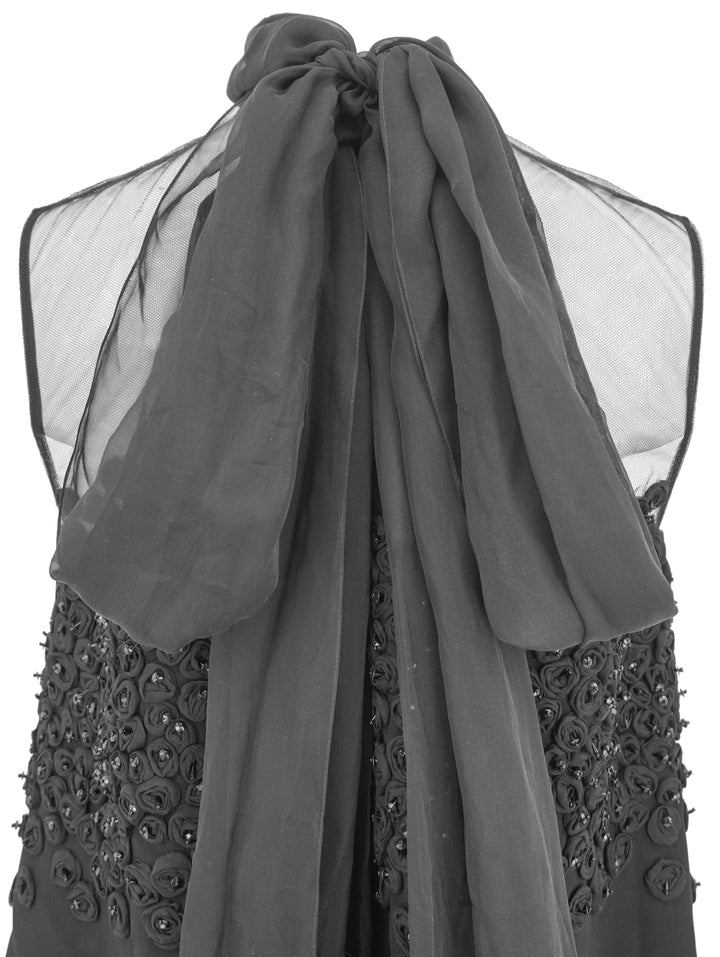 Valentino Embroidered Beaded Dress in Black - Discounts on Valentino at UAL