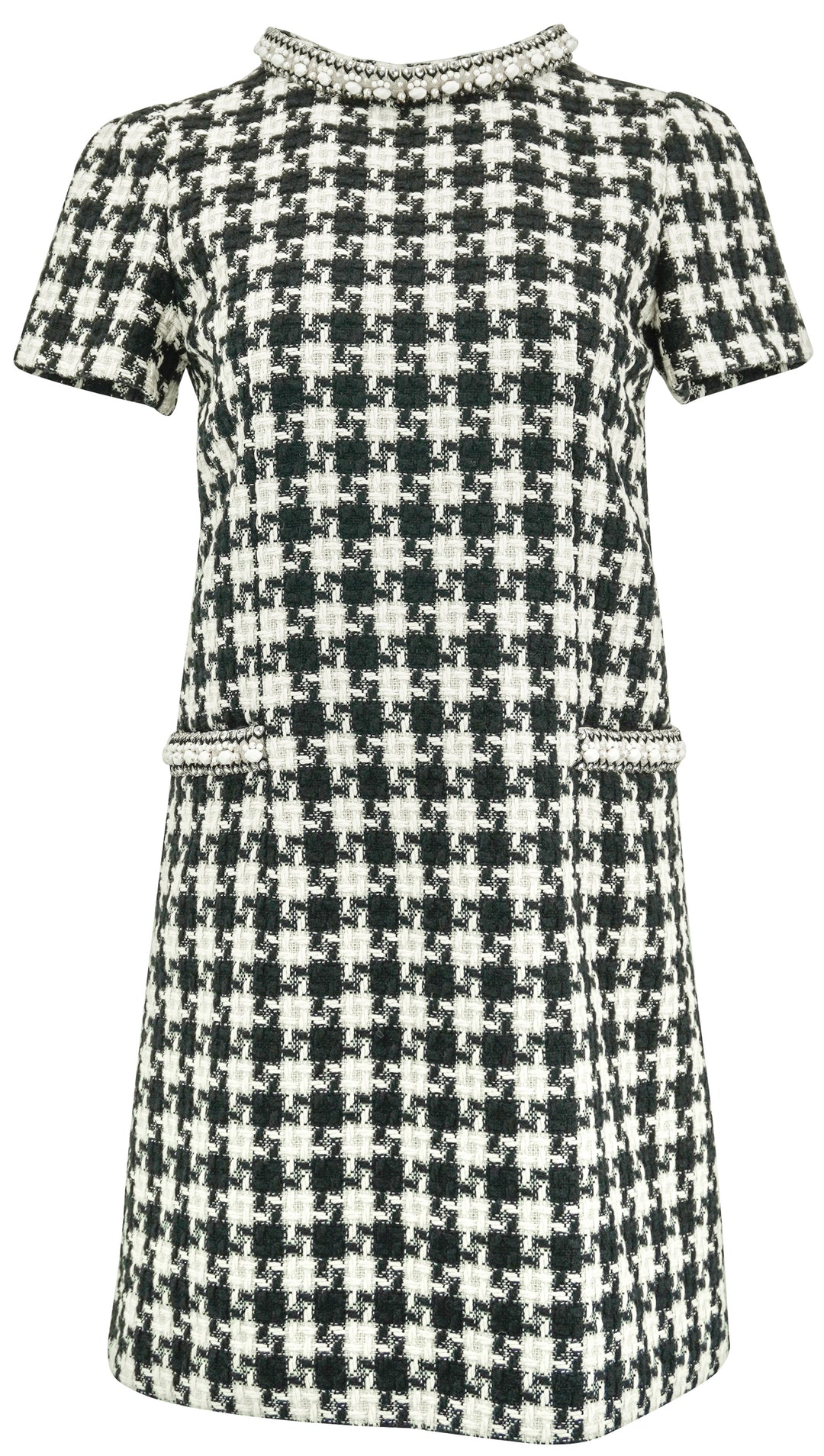 Valentino Light Tweed Dress in Black/White - Discounts on Valentino at UAL