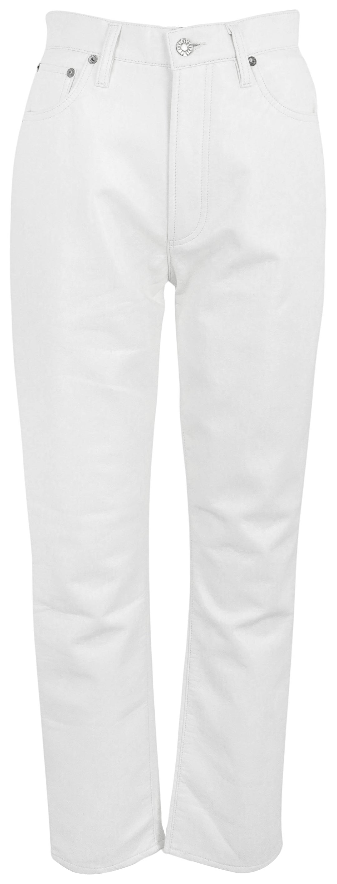 Agolde Riley Pants in White Leather - Discounts on AGOLDE at UAL