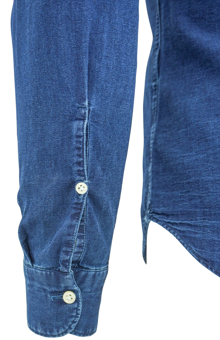 Tintoria Mattei Cali Cowboy Button Down in Navy - Discounts on Tintoria Mattei at UAL